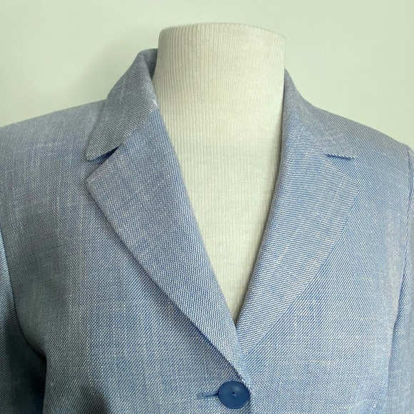 NWT Pendleton blue wool silk blend blazer 8 - Picture 2 of 14